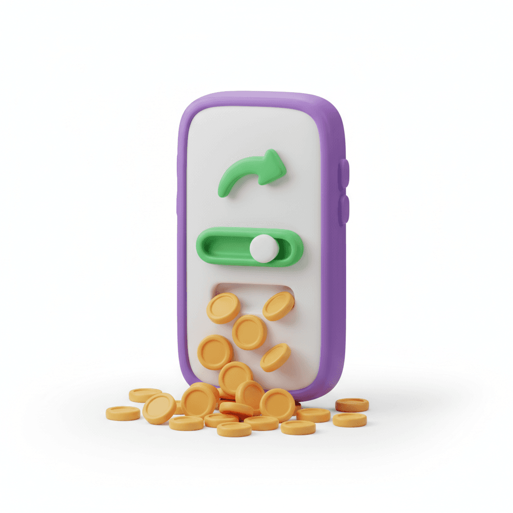 Smartphone screen with a satisfying validation swipe and green check mark